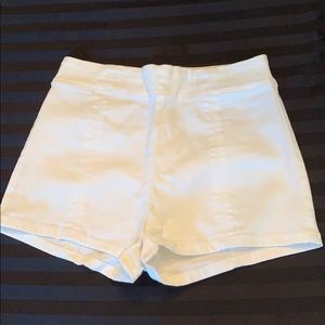Forever 21 White High-Waisted Shorts